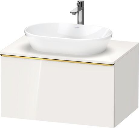 Mueble bajo lavabo para encimera, DE4947034220000 Blanco Brillante, Decoración, Tirador Oro