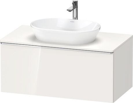 Meuble sous lavabo suspendu pour plan de toilette, DE4948010220000 Blanc brillant, Décor, Poignée Chromé