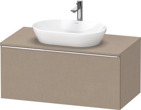Meuble sous lavabo suspendu pour plan de toilette, DE4948010750000 Lin mat, Décor, Poignée Chromé