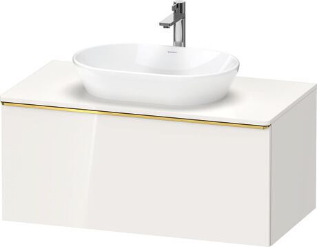 Console vanity unit wall-mounted, DE4948034220000 White High Gloss, Decor, Handle Gold