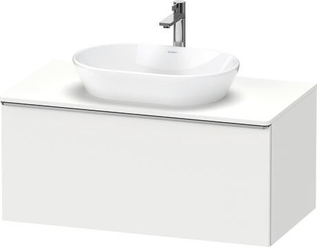 Meuble sous lavabo suspendu pour plan de toilette, DE4948070180000 Blanc mat, Décor, Poignée Inox