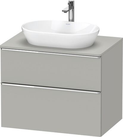Meuble sous lavabo suspendu pour plan de toilette, DE4967010070000 Gris béton mat, Décor, Poignée Chromé