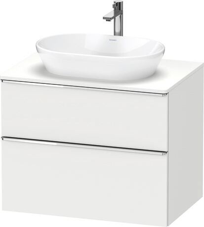 Meuble sous lavabo suspendu pour plan de toilette, DE4967010180000 Blanc mat, Décor, Poignée Chromé