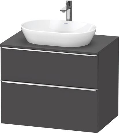 Meuble sous lavabo suspendu pour plan de toilette, DE4967010490000 Graphite mat, Décor, Poignée Chromé