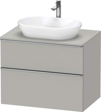 Meuble sous lavabo suspendu pour plan de toilette, DE4967070070000 Gris béton mat, Décor, Poignée Inox