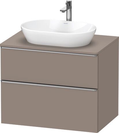 Meuble sous lavabo suspendu pour plan de toilette, DE4967070430000 Basalte mat, Décor, Poignée Inox