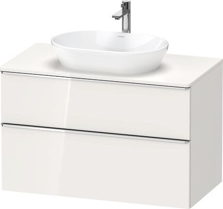 Mueble bajo lavabo para encimera, DE4968010220000 Blanco Brillante, Decoración, Tirador Cromado