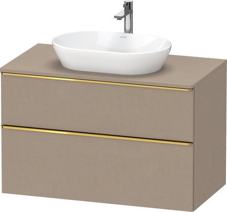 Mueble bajo lavabo para encimera, DE4968034750000 Lino Mate, Decoración, Tirador Oro