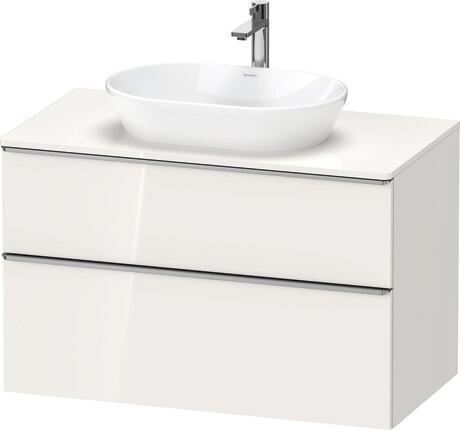 Mueble bajo lavabo para encimera, DE4968070220000 Blanco Brillante, Decoración, Tirador Acero inoxidable