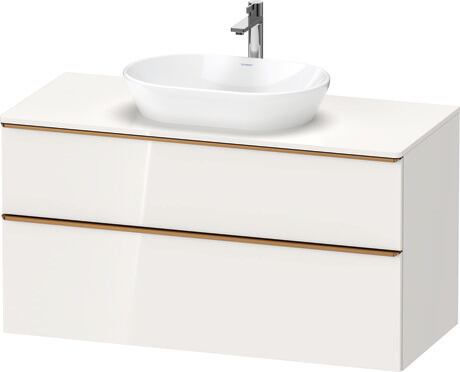 Console vanity unit wall-mounted, DE4969004220000 White High Gloss, Decor, Handle bronze