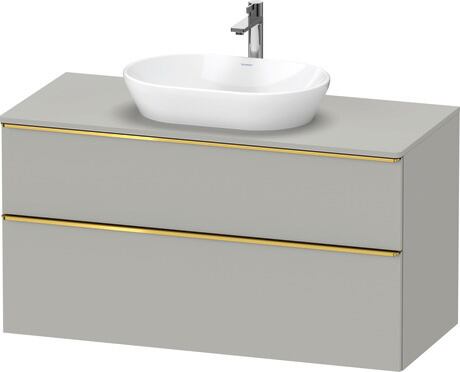 Console vanity unit wall-mounted, DE4969034070000 Concrete grey Matt, Decor, Handle Gold