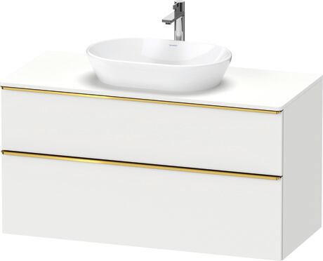 Console vanity unit wall-mounted, DE4969034180000 White Matt, Decor, Handle Gold