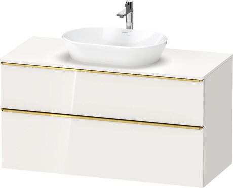 Console vanity unit wall-mounted, DE4969034220000 White High Gloss, Decor, Handle Gold