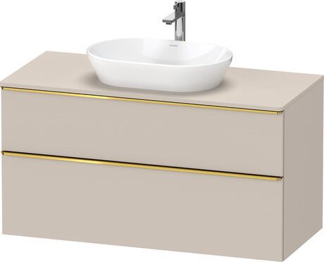 Console vanity unit wall-mounted, DE4969034910000 taupe Matt, Decor, Handle Gold