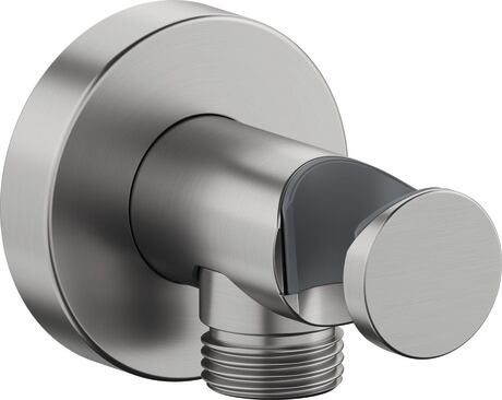 wall outlet, UV0630009070 Stainless steel Brushed, Hand shower holder: Fixed