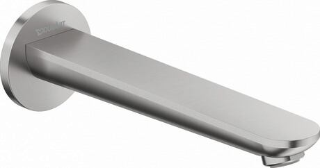 Bath spout, WA5240010070 Stainless steel Brushed, Spout reach: 202 mm, Flow rate (3 bar): 25 l/min