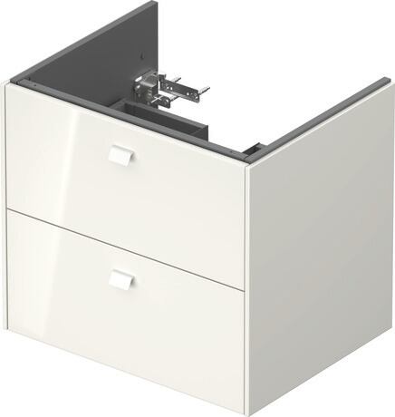 Vanity unit wall-mounted, BR410102222 White High Gloss, Decor, Handle White