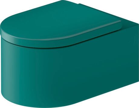 Wall-mounted toilet, 250409FA00 Interior colour White High Gloss, Exterior colour Green blue Matt