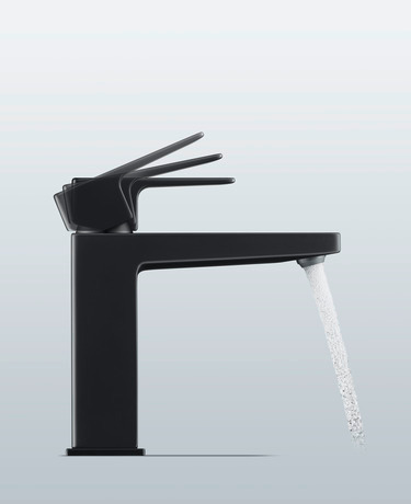 Mezclador monomando para lavabo M, MH1020002046 Negro Mate, Altura: 170 mm, Profundidad: 129 mm, Dimensiones de la conexión flexo: 3/8 pulgadas, Caudal (3 bar): 4,5 l/min