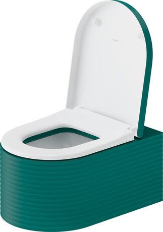 Wall-mounted toilet, 250509FA00 Interior colour White High Gloss, Exterior colour Green blue Matt