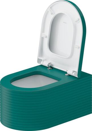 Wall-mounted toilet, 250509FA00 Interior colour White High Gloss, Exterior colour Green blue Matt