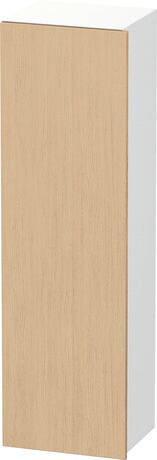 高浴柜, DS1219L3018 铰链位置: 左, 门板: 天然橡木 哑光, 饰面, 主体: 白色 哑光, 饰面