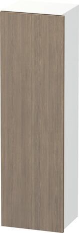 高浴柜, DS1219L3518 铰链位置: 左, 门板: 大地色橡木 哑光, 饰面, 主体: 白色 哑光, 饰面