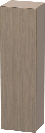 高浴柜, DS1219L3543 铰链位置: 左, 门板: 大地色橡木 哑光, 饰面, 主体: 玄武岩色 哑光, 饰面