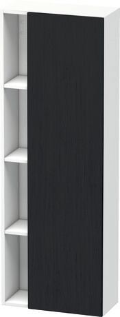Hoge kast, DS1238R1618 deurdraairichting: rechts, front: Eiken zwart Mat, Decor, corpus: Wit Mat, Decor
