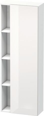 Tall cabinet, DS1238R2218 Hinge position: Right, Front: White High Gloss, Decor, Corpus: White Matt, Decor