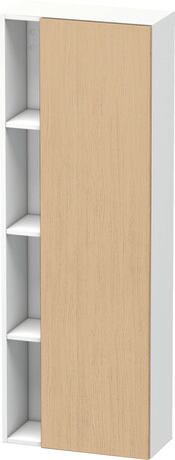 Hoge kast, DS1238R3018 deurdraairichting: rechts, front: Natuur eiken Mat, Decor, corpus: Wit Mat, Decor