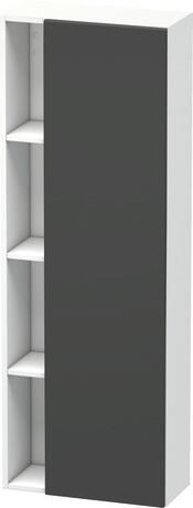 Hoge kast, DS1238R4918 deurdraairichting: rechts, front: Grafiet Mat, Decor, corpus: Wit Mat, Decor