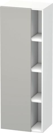 Tall cabinet, DS1239L0718 Hinge position: Left, Front: Concrete grey Matt, Decor, Corpus: White Matt, Decor