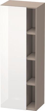 Tall cabinet, DS1239L2243 Hinge position: Left, Front: White High Gloss, Decor, Corpus: Basalte Matt, Decor