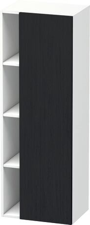 Hoge kast, DS1239R1618 deurdraairichting: rechts, front: Eiken zwart Mat, Decor, corpus: Wit Mat, Decor