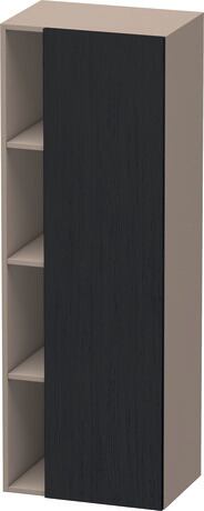 Hoge kast, DS1239R1643 deurdraairichting: rechts, front: Eiken zwart Mat, Decor, corpus: Basalt Mat, Decor