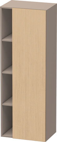 Tall cabinet, DS1239R2243 Hinge position: Right, Front: White High Gloss, Decor, Corpus: Basalte Matt, Decor