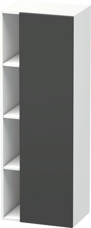Hoge kast, DS1239R4918 deurdraairichting: rechts, front: Grafiet Mat, Decor, corpus: Wit Mat, Decor