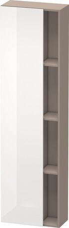高浴柜, DS1248L2243 铰链位置: 左, 门板: 白色 高光, 饰面, 主体: 玄武岩色 哑光, 饰面