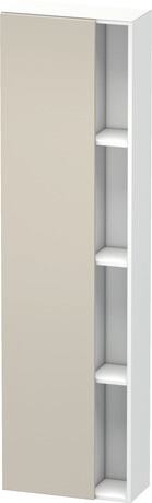高浴柜, DS1248L9118 铰链位置: 左, 门板: 灰褐色 哑光, 饰面, 主体: 白色 哑光, 饰面