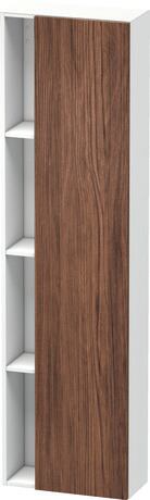 高浴柜, DS1248R2118 铰链位置: 右, 门板: 深胡桃木色 哑光, 饰面, 主体: 白色 哑光, 饰面