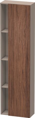 高浴柜, DS1248R2143 铰链位置: 右, 门板: 深胡桃木色 哑光, 饰面, 主体: 玄武岩色 哑光, 饰面
