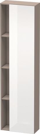 高浴柜, DS1248R2243 铰链位置: 右, 门板: 白色 高光, 饰面, 主体: 玄武岩色 哑光, 饰面