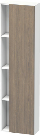 高浴柜, DS1248R3518 铰链位置: 右, 门板: 大地色橡木 哑光, 饰面, 主体: 白色 哑光, 饰面