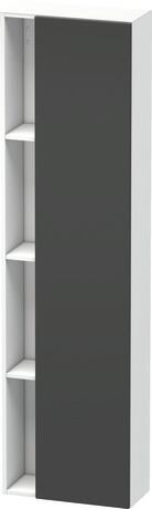Tall cabinet, DS1248R4918 Hinge position: Right, Front: Graphite Matt, Decor, Corpus: White Matt, Decor