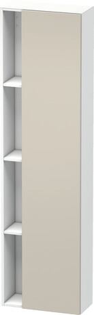 高浴柜, DS1248R9118 铰链位置: 右, 门板: 灰褐色 哑光, 饰面, 主体: 白色 哑光, 饰面