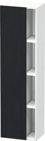 高浴柜, DS1249L1618 铰链位置: 左, 门板: 黑色橡木 哑光, 饰面, 主体: 白色 哑光, 饰面