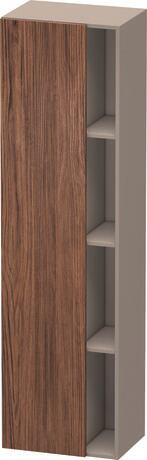 高浴柜, DS1249L2143 铰链位置: 左, 门板: 深胡桃木色 哑光, 饰面, 主体: 玄武岩色 哑光, 饰面