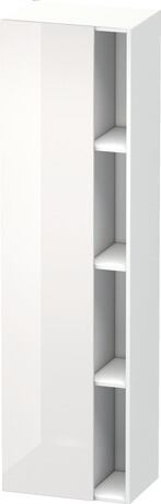 Tall cabinet, DS1249L2218 Hinge position: Left, Front: White High Gloss, Decor, Corpus: White Matt, Decor