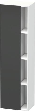 高浴柜, DS1249L4918 铰链位置: 左, 门板: 石墨黑色 哑光, 饰面, 主体: 白色 哑光, 饰面